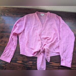 Lucy Paris Pink Tie-Front Blouse – Size M (EU 40)